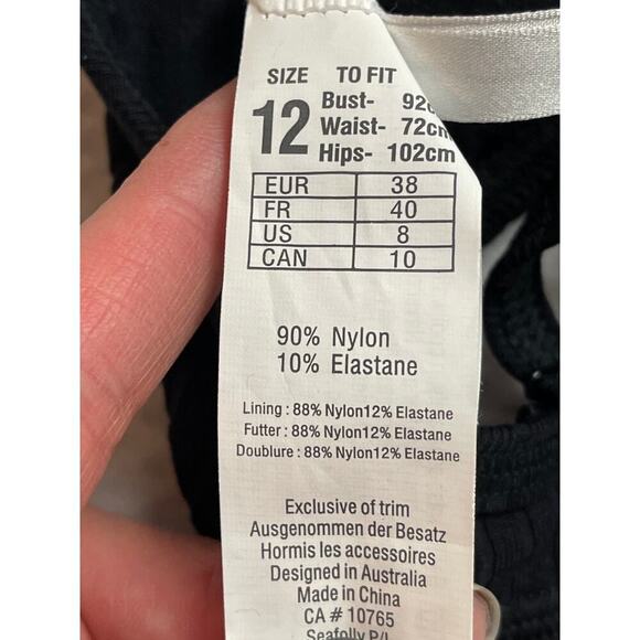 Seafolly Black Swimwear Push Up Rib Top Womens Size 12 NWT - Picture 3 of 5